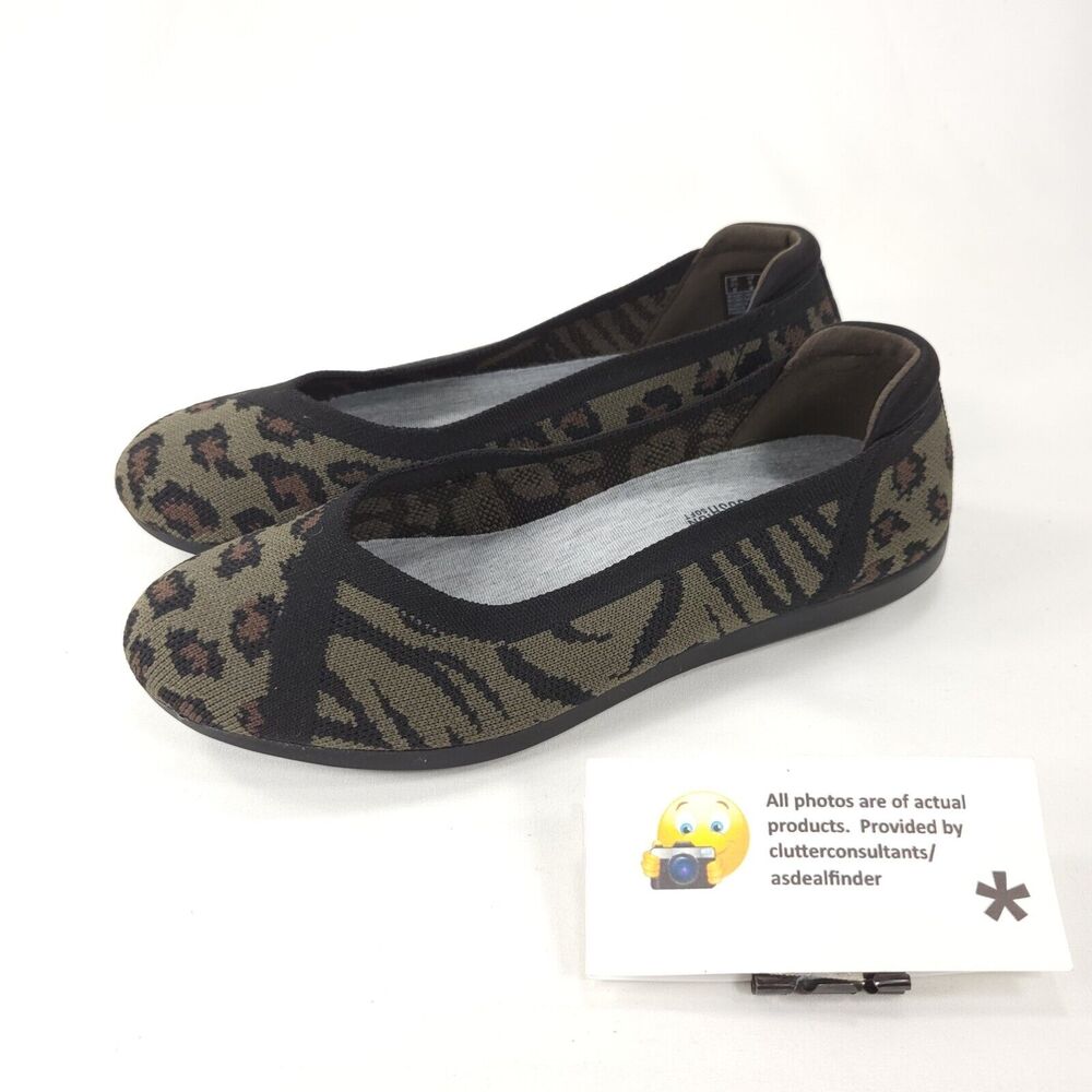 Cloudsteppers by Clarks Casual Ballet Flat Womens Size 5 61338074 Gray Black
